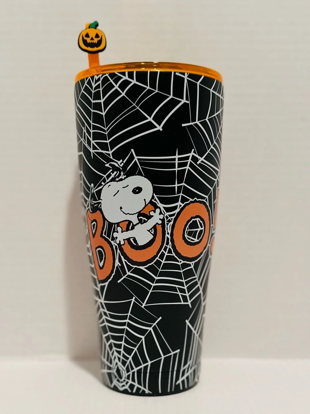 Peanuts NWT Snoopy Halloween Spiderwebs Stainless Steel Tumbler